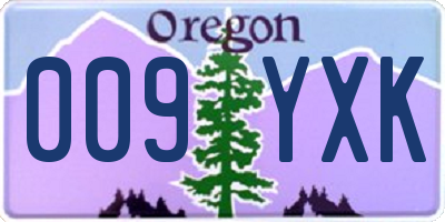 OR license plate 009YXK