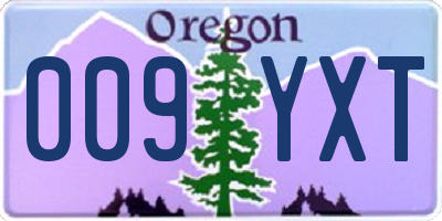 OR license plate 009YXT