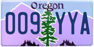 OR license plate 009YYA
