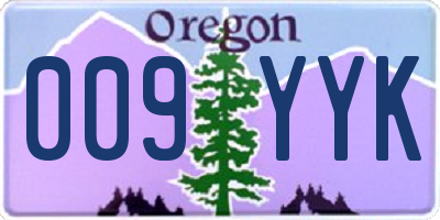 OR license plate 009YYK