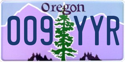 OR license plate 009YYR