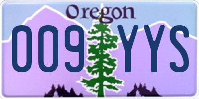 OR license plate 009YYS