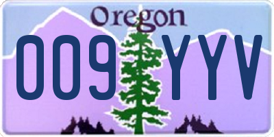 OR license plate 009YYV