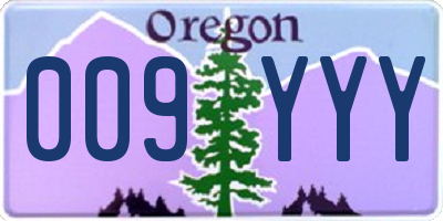 OR license plate 009YYY
