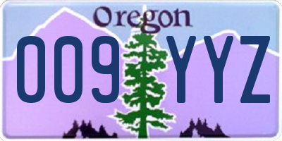 OR license plate 009YYZ