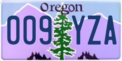 OR license plate 009YZA