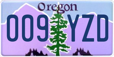 OR license plate 009YZD