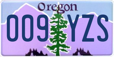 OR license plate 009YZS