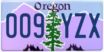 OR license plate 009YZX