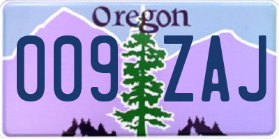OR license plate 009ZAJ
