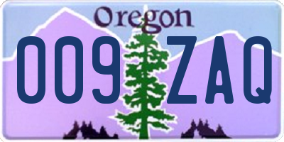 OR license plate 009ZAQ