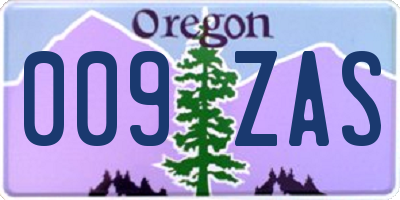 OR license plate 009ZAS