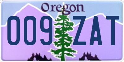 OR license plate 009ZAT