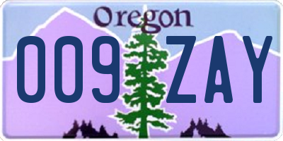 OR license plate 009ZAY