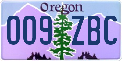 OR license plate 009ZBC