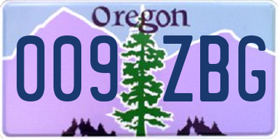 OR license plate 009ZBG