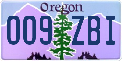 OR license plate 009ZBI