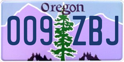 OR license plate 009ZBJ