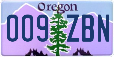 OR license plate 009ZBN