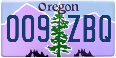 OR license plate 009ZBQ