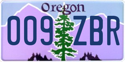 OR license plate 009ZBR