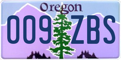 OR license plate 009ZBS