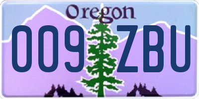 OR license plate 009ZBU