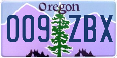 OR license plate 009ZBX