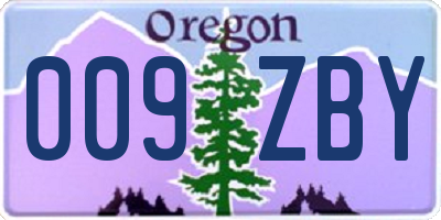 OR license plate 009ZBY