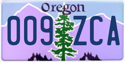 OR license plate 009ZCA