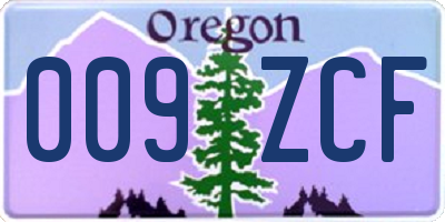 OR license plate 009ZCF