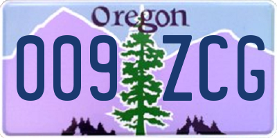 OR license plate 009ZCG
