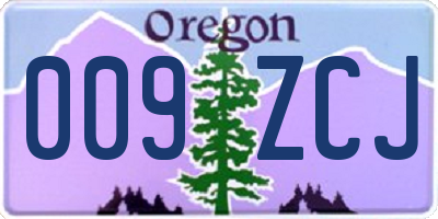 OR license plate 009ZCJ