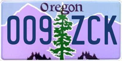 OR license plate 009ZCK