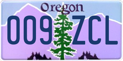 OR license plate 009ZCL