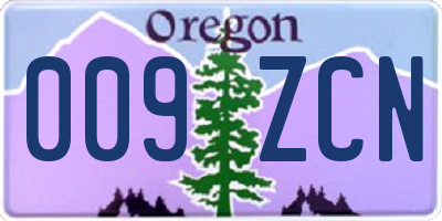 OR license plate 009ZCN