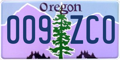 OR license plate 009ZCO