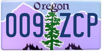 OR license plate 009ZCP
