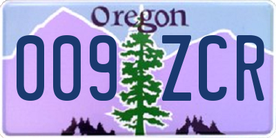 OR license plate 009ZCR
