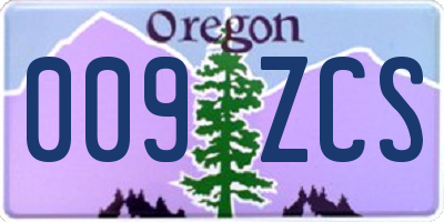 OR license plate 009ZCS