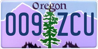 OR license plate 009ZCU