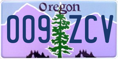 OR license plate 009ZCV
