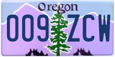 OR license plate 009ZCW