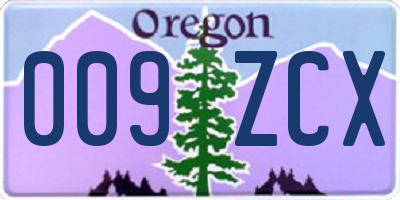 OR license plate 009ZCX