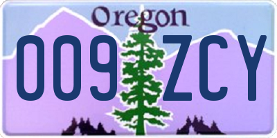 OR license plate 009ZCY