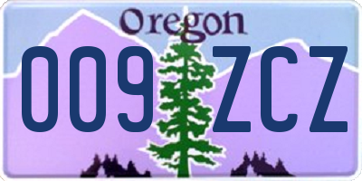 OR license plate 009ZCZ