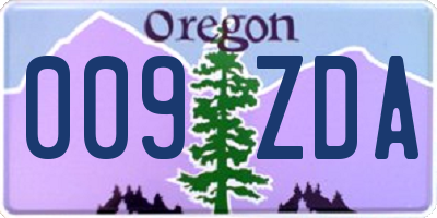 OR license plate 009ZDA