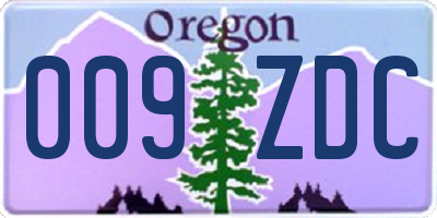 OR license plate 009ZDC