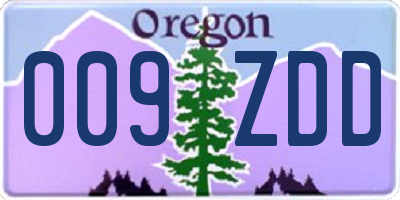 OR license plate 009ZDD