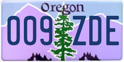 OR license plate 009ZDE